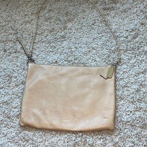 Bleecker beige leather cross body bag by COACH